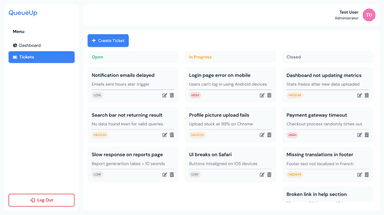 QueueUp - Ticket Management App